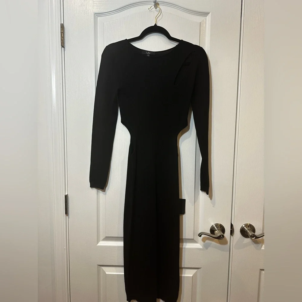 Lulu's Black Long Sleeve Sheath Dress with Cutout Details - Picture 5 of 16